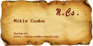Mikle Csaba névjegykártya