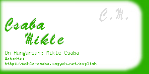 csaba mikle business card